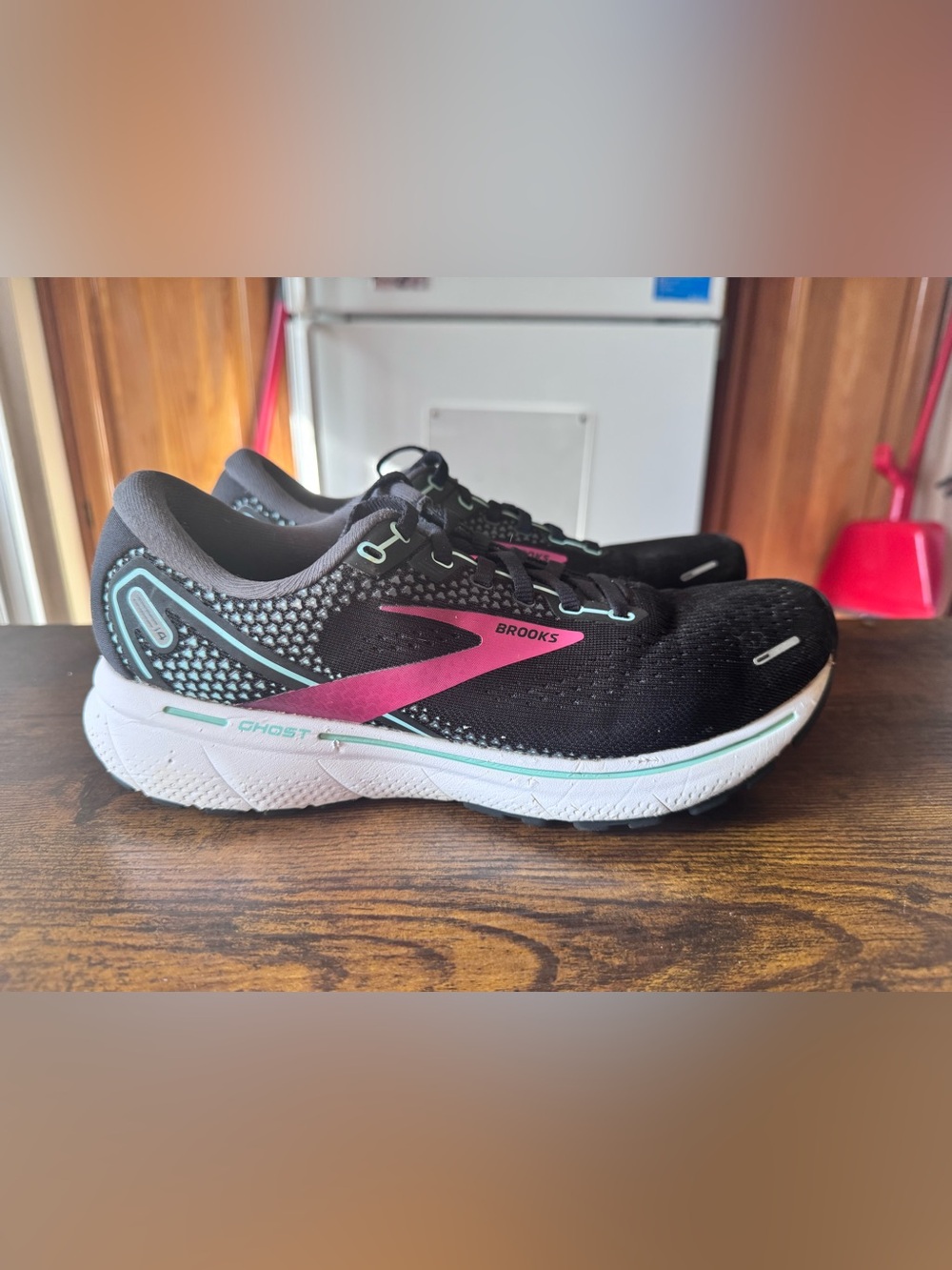 Brooks Ghost 14 Women's Running Shoes Black Pink Teal Size 9